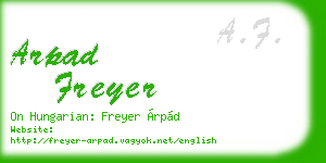 arpad freyer business card