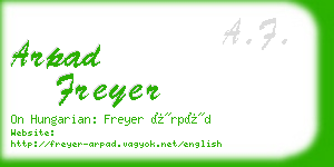 arpad freyer business card